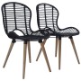 Esszimmerstühle 2 Einheiten aus schwarzem Naturrattan von vidaXL, Essstühle - Ref: Foro24-246807, Preis: 171,95 €, Rabatt: %