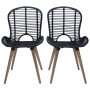 Esszimmerstühle 2 Einheiten aus schwarzem Naturrattan von vidaXL, Essstühle - Ref: Foro24-246807, Preis: 171,95 €, Rabatt: %