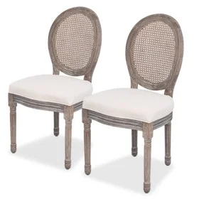Esszimmerstühle, 2 Einheiten, cremefarbener Stoff von vidaXL, Essstühle - Ref: Foro24-244089, Preis: 319,42 €, Rabatt: %