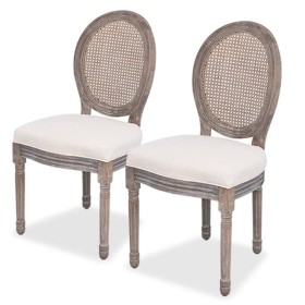 Esszimmerstühle, 2 Einheiten, cremefarbener Stoff von vidaXL, Essstühle - Ref: Foro24-244089, Preis: 342,44 €, Rabatt: %