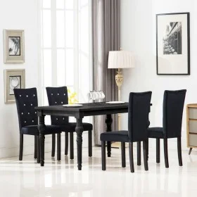 Esszimmerstühle 4 Einheiten aus schwarzem Samt von vidaXL, Essstühle - Ref: Foro24-246487, Preis: 343,70 €, Rabatt: %