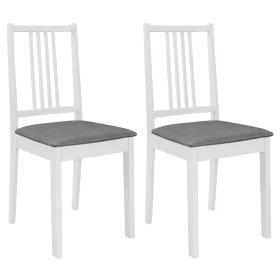 Dining chairs with white solid wood cushions 2 units by vidaXL, dining chairs - Ref: Foro24-247636, Price: 118,19 €, Discount: %