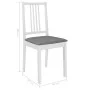 Esszimmerstühle mit weißen Massivholzkissen, 2 Einheiten von vidaXL, Essstühle - Ref: Foro24-247636, Preis: 118,19 €, Rabatt: %