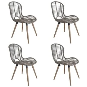 Esszimmerstühle 4 Einheiten naturbraunes Rattan von vidaXL, Essstühle - Ref: Foro24-246854, Preis: 274,45 €, Rabatt: %