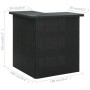 Schwarzer Eck-Stehtisch aus synthetischem Rattan, 100 x 50 x 105 cm von vidaXL, Küchen- und Esstische - Ref: Foro24-313481, P...