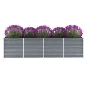Arriate de jardín de acero galvanizado gris 320x80x77 cm de vidaXL, Maceteros y jardineras - Ref: Foro24-44844, Precio: 107,7...