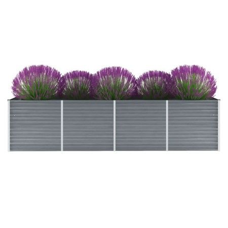Arriate de jardín de acero galvanizado gris 320x80x77 cm de vidaXL, Maceteros y jardineras - Ref: Foro24-44844, Precio: 107,7...