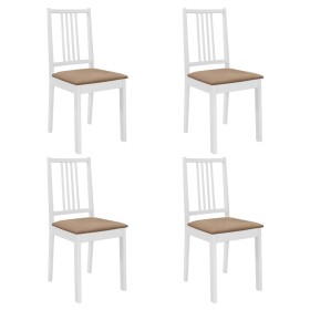 Dining chairs with cushions 4 units white solid wood by vidaXL, dining chairs - Ref: Foro24-247635, Price: 223,78 €, Discount: %
