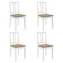 Dining chairs with cushions 4 units white solid wood by vidaXL, dining chairs - Ref: Foro24-247635, Price: 219,62 €, Discount: %