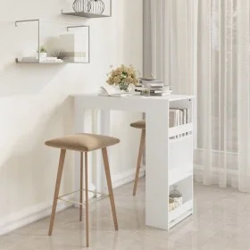White plywood storage shelf bar table 102x50x103.5cm by vidaXL, Kitchen and dining tables - Ref: Foro24-809467, Price: 84,75 ...