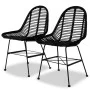 Sillas de comedor 2 unidades ratán natural negro de vidaXL, Sillas de comedor - Ref: Foro24-244571, Precio: 190,28 €, Descuen...