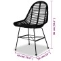 Esszimmerstühle 2 Einheiten aus schwarzem Naturrattan von vidaXL, Essstühle - Ref: Foro24-244571, Preis: 193,45 €, Rabatt: %