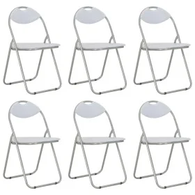 Klappbare Esszimmerstühle 6 Einheiten aus weißem Kunstleder von vidaXL, Essstühle - Ref: Foro24-284409, Preis: 112,65 €, Raba...