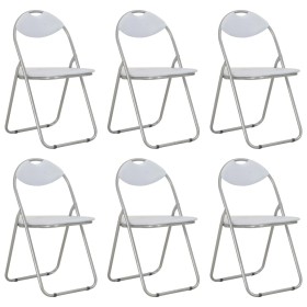 Sillas de comedor plegables 6 unidades cuero sintético blanco de vidaXL, Sillas de comedor - Ref: Foro24-284409, Precio: 133,...