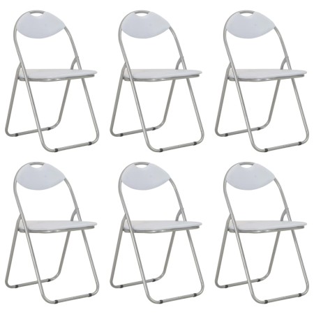 Folding dining chairs 6 units white synthetic leather by vidaXL, dining chairs - Ref: Foro24-284409, Price: 133,37 €, Discoun...