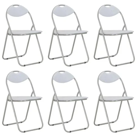 Klappbare Esszimmerstühle 6 Einheiten aus weißem Kunstleder von vidaXL, Essstühle - Ref: Foro24-284409, Preis: 112,65 €, Raba...