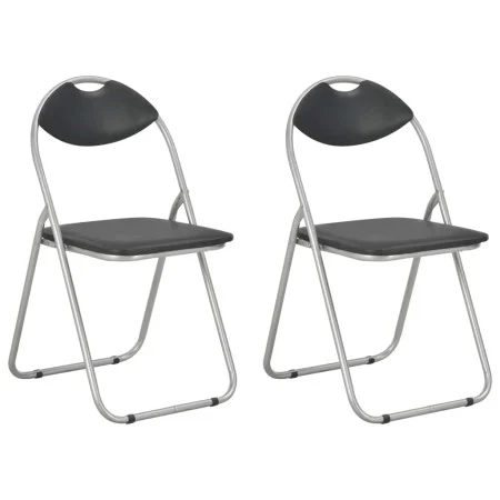 Klappbare Esszimmerstühle 2 Einheiten aus schwarzem Kunstleder von vidaXL, Essstühle - Ref: Foro24-284407, Preis: 67,93 €, Ra...