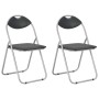 Folding dining chairs 2 units black synthetic leather by vidaXL, dining chairs - Ref: Foro24-284407, Price: 69,22 €, Discount: %
