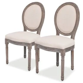 Dining chairs 2 units cream fabric by vidaXL, dining chairs - Ref: Foro24-244087, Price: 251,29 €, Discount: %
