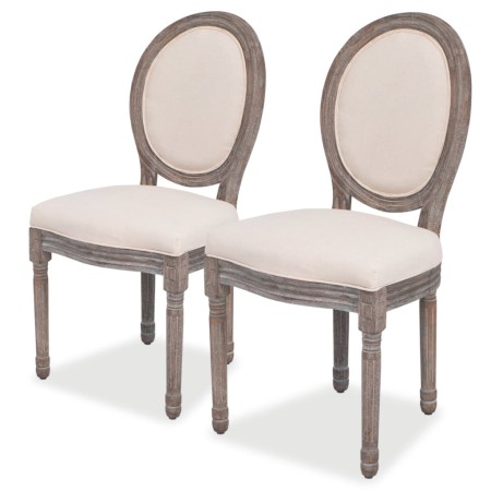 Dining chairs 2 units cream fabric by vidaXL, dining chairs - Ref: Foro24-244087, Price: 266,79 €, Discount: %