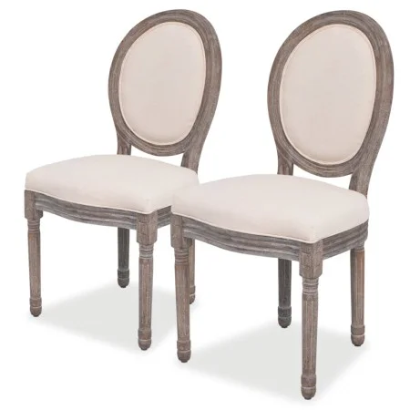 Dining chairs 2 units cream fabric by vidaXL, dining chairs - Ref: Foro24-244087, Price: 251,29 €, Discount: %