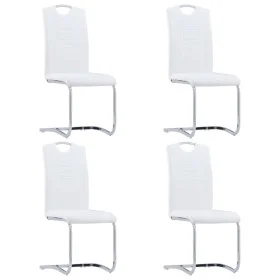 Freischwinger Esszimmerstühle 4 Einheiten Kunstleder weiß von vidaXL, Essstühle - Ref: Foro24-281778, Preis: 291,96 €, Rabatt: %