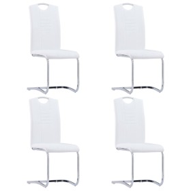 Freischwinger Esszimmerstühle 4 Einheiten Kunstleder weiß von vidaXL, Essstühle - Ref: Foro24-281778, Preis: 297,36 €, Rabatt: %