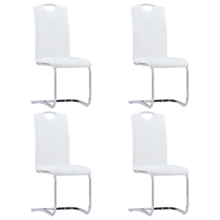 Freischwinger Esszimmerstühle 4 Einheiten Kunstleder weiß von vidaXL, Essstühle - Ref: Foro24-281778, Preis: 291,96 €, Rabatt: %
