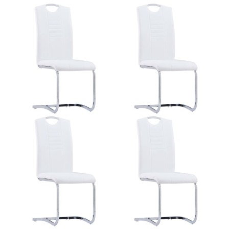 Freischwinger Esszimmerstühle 4 Einheiten Kunstleder weiß von vidaXL, Essstühle - Ref: Foro24-281778, Preis: 297,36 €, Rabatt: %