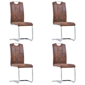 Freischwinger Esszimmerstühle 4 Stk. Kunstveloursleder braun von vidaXL, Essstühle - Ref: Foro24-281784, Preis: 302,89 €, Rab...