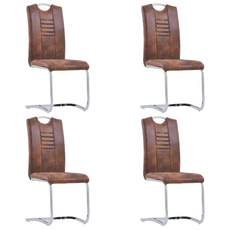Freischwinger Esszimmerstühle 4 Stk. Kunstveloursleder braun von vidaXL, Essstühle - Ref: Foro24-281784, Preis: 302,89 €, Rab...
