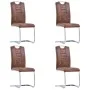 Freischwinger Esszimmerstühle 4 Stk. Kunstveloursleder braun von vidaXL, Essstühle - Ref: Foro24-281784, Preis: 302,89 €, Rab...
