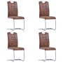 Freischwinger Esszimmerstühle 4 Stk. Kunstveloursleder braun von vidaXL, Essstühle - Ref: Foro24-281784, Preis: 307,36 €, Rab...