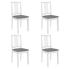 Sillas de comedor con cojines 4 unidades madera maciza blanca by vidaXL, dining chairs - Ref: Foro24-247637, Price: 242,35 €,...