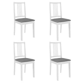 Sillas de comedor con cojines 4 unidades madera maciza blanca by vidaXL, dining chairs - Ref: Foro24-247637, Price: 248,88 €,...