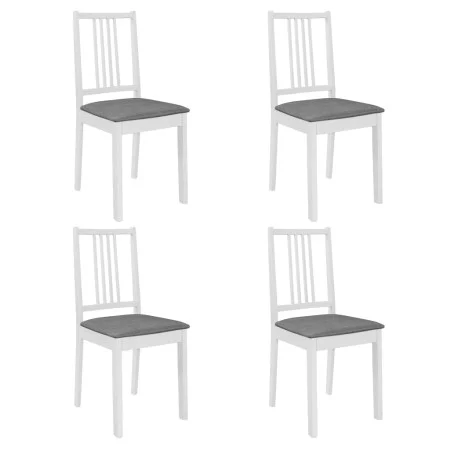 Sillas de comedor con cojines 4 unidades madera maciza blanca von vidaXL, Essstühle - Ref: Foro24-247637, Preis: 249,13 €, Ra...