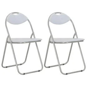 Folding dining chairs, 2 units, white synthetic leather by vidaXL, dining chairs - Ref: Foro24-284408, Price: 72,81 €, Discou...
