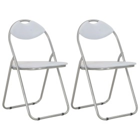 Klappbare Esszimmerstühle 2 Einheiten Kunstleder weiß von vidaXL, Essstühle - Ref: Foro24-284408, Preis: 71,09 €, Rabatt: %