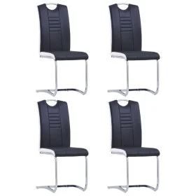 Freischwinger-Esszimmerstühle 4-teilig aus schwarzem Kunstleder von vidaXL, Essstühle - Ref: Foro24-281772, Preis: 296,05 €, ...