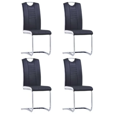 Freischwinger-Esszimmerstühle 4-teilig aus schwarzem Kunstleder von vidaXL, Essstühle - Ref: Foro24-281772, Preis: 308,66 €, ...