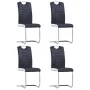 Freischwinger-Esszimmerstühle 4-teilig aus schwarzem Kunstleder von vidaXL, Essstühle - Ref: Foro24-281772, Preis: 308,66 €, ...