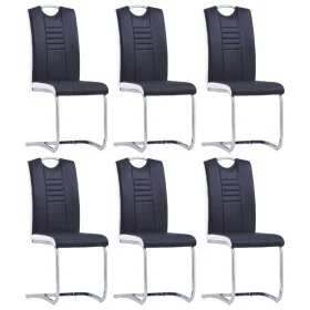 6 black synthetic leather cantilever dining chairs by vidaXL, dining chairs - Ref: Foro24-278832, Price: 471,54 €, Discount: %