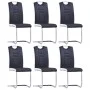 6 black synthetic leather cantilever dining chairs by vidaXL, dining chairs - Ref: Foro24-278832, Price: 471,54 €, Discount: %