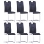 Sillas voladizas de comedor 6 unidades cuero sintético negro de vidaXL, Sillas de comedor - Ref: Foro24-278832, Precio: 503,0...