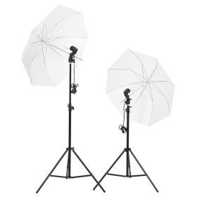 Kit iluminación de estudio fotográfico con trípodes y paraguas