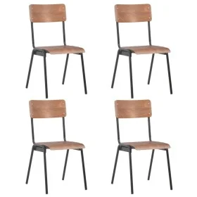 Esszimmerstühle, 4 Stück, massives Sperrholz und brauner Stahl von vidaXL, Essstühle - Ref: Foro24-280085, Preis: 305,67 €, R...