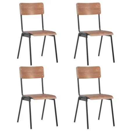 Esszimmerstühle, 4 Stück, massives Sperrholz und brauner Stahl von vidaXL, Essstühle - Ref: Foro24-280085, Preis: 290,09 €, R...