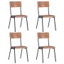 Dining chairs 4 pcs solid plywood and brown steel by vidaXL, dining chairs - Ref: Foro24-280085, Price: 294,80 €, Discount: %