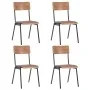 Esszimmerstühle, 4 Stück, massives Sperrholz und brauner Stahl von vidaXL, Essstühle - Ref: Foro24-280085, Preis: 290,09 €, R...