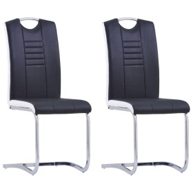 Freischwinger Esszimmerstühle 2 Einheiten Kunstleder schwarz von vidaXL, Essstühle - Ref: Foro24-281771, Preis: 180,57 €, Rab...